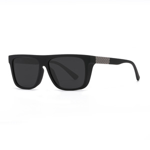 Nouvelles lunettes de soleil polarisées pour hommes, monture carrée noire, UV400, anti-éblouissement, verres TAC, matériau PC - Product Image 1