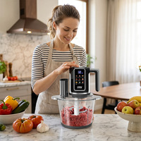 Robot culinaire pour hacher la viande, écraser la glace, préparer des purées de fruits et de pommes de terre, trancher, râper et peler l'ail