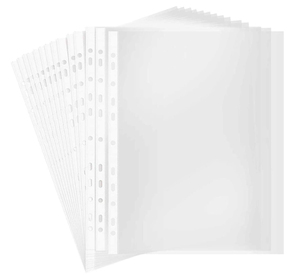 100PC 사무실 투명 파일 가방 파일 폴더 파일 정리를위한 문서 저장 가방을위한 루스 리프 프로텍터를 삽입합니다 - Product Image 1