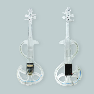 Performance de scène de niveau professionnel Violon électronique électroacoustique transparent Lumières éblouissantes Couleurs claires réglables - Product Image 1