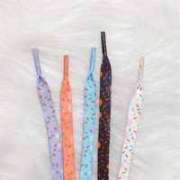 Lacets colorés pour popcorn feu d'artifice, 1 paire, baskets en toile, basket-ball, lacets plats, chaussures pour femmes et hommes