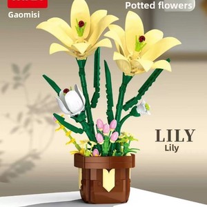 NOUVEAU Gao Misi T1117-20 Kit de construction éducatif de 40 pièces, série orchidées et roses en pot, pour filles - Product Image 4