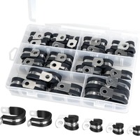 Kit de 52 pinces à câble en acier inoxydable avec revêtement en caoutchouc, pinces à tuyau réglables, pinces à air, pinces à tuyau avec coussin en caoutchouc