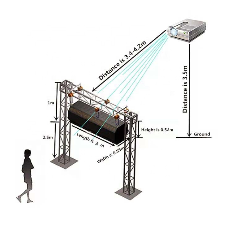 Хорошее качество туман экран 3D 2 м туман экран воды 3D проекционный экран