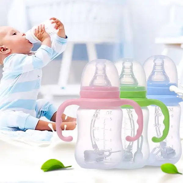 손으로 맞춤형 로고 신생아 유기농 아기 수유 병 아기 우유 수유 병