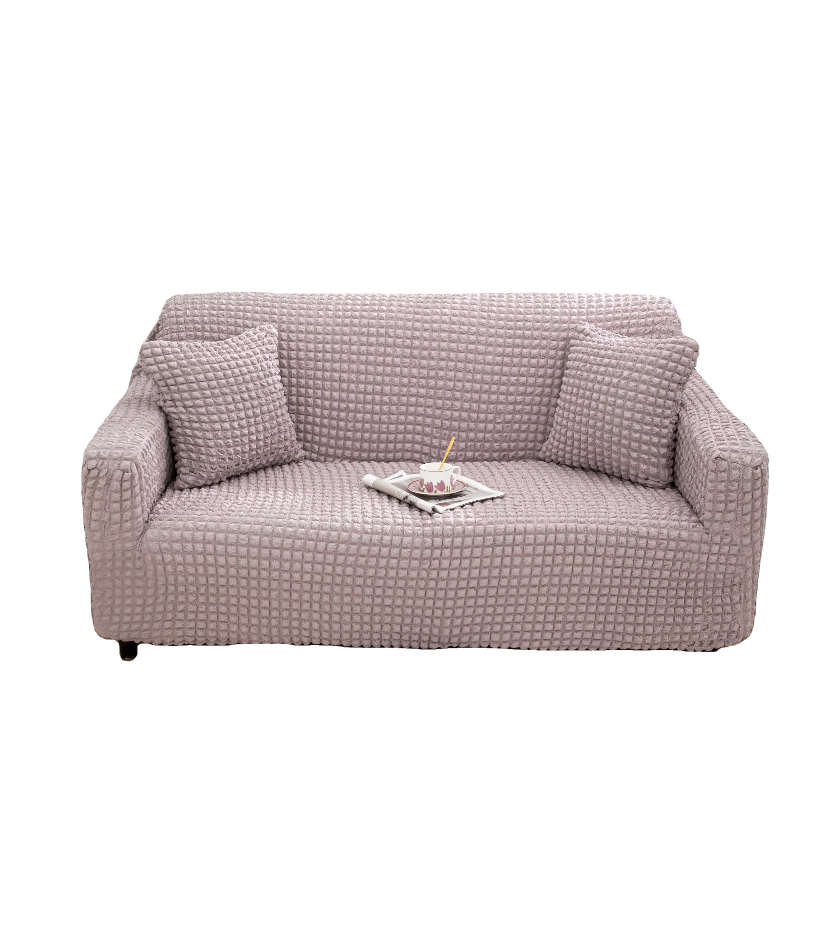 Sofa Set Dapat Dicuci Tahan Lama, Penutup Seersucker Sofa Berbaring untuk 3 Bantal Sofa