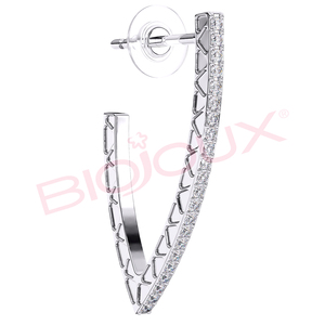 Biojoux Marque BJT205 - Sidney Bow 24mm Boucles d'oreilles à la mode Boucles d'oreilles Sidney en acier inoxydable fin - Product Image 2