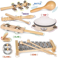 Wooden Musical Instruments Set, Percussion Set with Xylophone Educational Music Toys for Kids and Toddlers