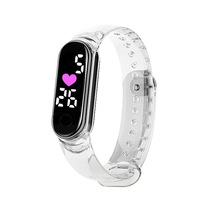 Montre numérique à bracelet sport pour enfants, femmes et hommes, étanche, électronique, à écran tactile LED transparent, pour étudiants, modèle 2025