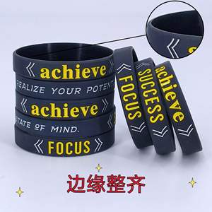 Pulseras de Silicona Motivacionales con Grabado Redondo, Duraderas, para Enfocarse en el Éxito y Lograrlo - Product Image 3