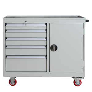 Gray wheels Heavy Duty Tool Storage Steel Cabinet Trolly 5 Drawers