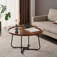 Ensemble de Table basse nordique moderne de luxe en marbre Simple finition dorée en pierre de métal blanc MDF Table centrale gigogne salon