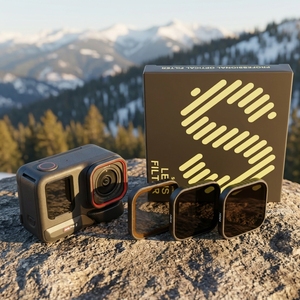 Filtres CPL et ND Kamox pour caméra d'action Insta360 ACE PRO <span class=keywords><strong>2</strong></span>, cadre en aluminium, verre optique, UV, <span class=keywords><strong>Black</strong></span> <span class=keywords><strong>Mist</strong></span>, LPR, CPL ND8/16/32 - Product Image 1