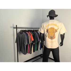 Camiseta Superior para Hombre, 100% Algodón, Lavado Ácido, Cuello Redondo, Ligera, Talla Grande, Personalizada con DTG, para Gimnasio, Manga Corta - Product Image 1