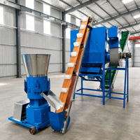 Ligne de production complète de granulés d'aliments pour animaux à matrice plate certifiée CE, ensemble complet, 1000 kg/h, machines de fabrication d'aliments pour petites exploitations agricoles