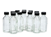 Bouteille ronde en verre Boston transparente H&Z Wholesale de 2 oz / 60 ml (15/30/120/240/480 ml) avec bouchon à vis pour huiles essentielles