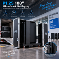 Écran LED pliable et relevable P1.25 de 108 pouces, affichage LED HD sur roulettes pour stand d'exposition, musée et salle d'exposition intérieure