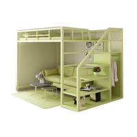 Lit superposé en métal de bonne qualité, taille dortoir, couleur personnalisable, avec escalier, pour auberge d'adultes