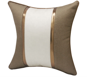 Solid Decorative <strong>Pillow</strong> Covers <strong>Euro</strong> <strong>Pillow</strong> Sham 18*18 Soft Embossed Texture Leather Spliced Decorative Couch Throw <strong>Pillow</strong> Cover - Product Image 2