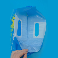 Sac de transport réutilisable en plastique PE durable, découpé sur mesure avec logo, poignée et soufflet, pour supermarchés et expositions personnalisées