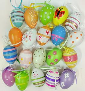 6 cm 12 pièces/ensemble fabricants fournissent des animaux en plastique décoratifs 6 cm impression peut concevoir bricolage oeufs suspendus de pâques - Product Image 3