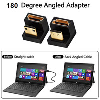 Adaptateur Mini HDTV mâle vers HDTV femelle en forme de U, convertisseur HDTV 8K à 180 degrés