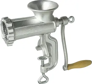 Manual cast iron meat mincer,hand operating meat grinder with wooden handle