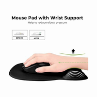 Tapis de souris confortable avec repose-poignets en gel Surface lisse Base en PU antidérapante pour ordinateur portable bureau