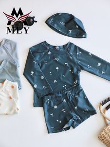 Ensemble de shorts à manches longues MLY avec impression de conception personnalisée, ensemble de maillots de bain pour enfants et garçons, bikini pour enfants - Product Image 4