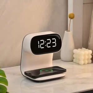 3-in-1 LED Night Light Alarm <b>Clock</b> with Wireless Charger - Multifunctional Bedside Lamp & <b>Digital</b> <b>Clock</b> for Bedroom & Office - Product Image 2