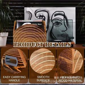 Wooden Desktop Vinyl <b>Record</b> Holder Storage <b>Rack</b> For CD And Vinyl Display With Arc Design Multipurpose Use - Product Image 2