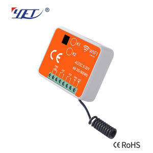 Sakelar Wifi YET402WTR-MF(V3.0) <span class=keywords><strong>2</strong></span> CH, penerima Tuya AC/DC 9-30v 380-868mhz untuk pintu garasi - Product Image 3