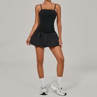 Robe une pièce sans manches pour femme, patchwork floral imprimé numérique, spandex/nylon, bretelles respirantes, jupe de golf, de tennis, de yoga