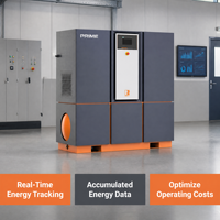 Compresseur d'air industriel à vis 22 kW 8 bars avec réservoir d'air intégré, refroidissement par air, moteur à efficacité IE4 pour l'industrie des machines