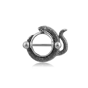 Nuevo especial pequeña serpiente Piercing de pezón Mamilo de mujeres Sexy pezón anillo de la joyería del cuerpo único Pezón Piercings anillos Piercing del cuerpo