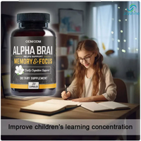 Complément Nootropique Alpha Brain |   Soutient la mémoire, la concentration et les fonctions cognitives avec L-Théanine, Bacopa et Huperzine A - 30 Capsules