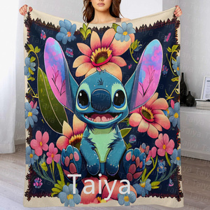 Lowest Price Latest Fashion Cute 3D Inflated <strong>Stitch</strong> Super Soft Microfiber Flannel <strong>Throw</strong> Valentine's Day Blankets Kids Blanket - Product Image 4