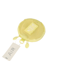 Pochette ronde en maille avec fermeture éclair, sac de rangement en tissu pour écouteurs, cosmétiques, petits accessoires, organisateur de voyage portable