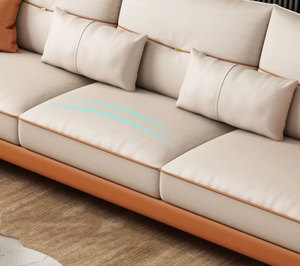 Italiano moderno salón <span class=keywords><strong>tv</strong></span> viendo transversal asientos tres de sofá de cuero de lujo muebles de 3 plazas - Product Image 5