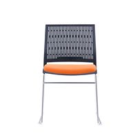 Chaise de conférence empilable moderne en plastique avec cadre en acier chromé, hauteur réglable pour bureau, formation, école, bibliothèque