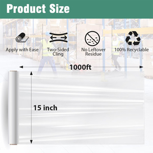 Rõ ràng nhựa tự-tôn trọng căng bọc phim Pallet bọc dày bền LLDPE Heavy Duty thu nhỏ phim ảnh cho đóng gói di chuyển nguồn cung cấp - Product Image 5