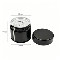Boîtes en fer blanc rondes personnalisées de 30g avec couvercle à vis pour matcha, café et poudre de thé vert, qualité alimentaire, 60x60mm, boîte en fer blanc noire