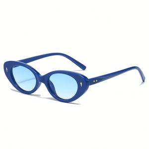 Gafas de Sol Ovaladas con Marco Colorido de PC, Diseño Personalizado con Logotipo 2025, para Hombre y Mujer, Protección UV400, Marco Pequeño, Estilo Ojo de Gato - Product Image 1