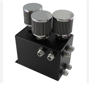 Lata de captura de aceite de 3 filtros con 5M 10AN Fule Line adecuada para Honda <span class=keywords><strong>Civic</strong></span> 92-00 Acura Integra 94-01 B16 B18 <span class=keywords><strong>K20</strong></span> - Product Image 1