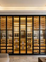 Cave à vin moderne en bois massif sur mesure, avec étagères intérieures, stockage à température constante, capacité 20-29 bouteilles, pour maison et hôtel