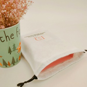 Sac d'emballage en mousseline naturelle imprimé avec logo personnalisé, cordon de serrage, sac en coton biologique pour mariage, Noël, fête, rangement de cadeaux - Product Image 3