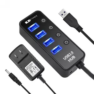 Xput High Speed 5Gbps 4Port 4-Port 4 Port USB3.0 USB 3.0 Hub Splitter Adapter With Led ON OFF Switch