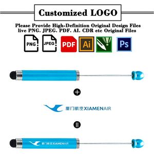 Stylos à perles personnalisés avec logo imprimé pour activités promotionnelles, cadeaux d'affaires, vente en gros - Product Image 2
