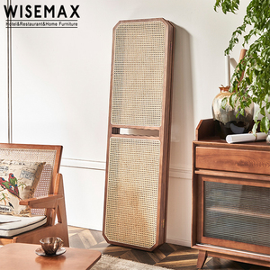 WISEMAX — écran de meubles d'intérieur, 1 pièce, design élégant et pliant, cadre <span class=keywords><strong>en</strong></span> bois massif, partie <span class=keywords><strong>en</strong></span> <span class=keywords><strong>rotin</strong></span> - Product Image 3