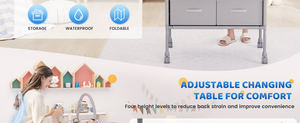 <span class=keywords><strong>Table</strong></span> à <span class=keywords><strong>langer</strong></span> pour bébé, <span class=keywords><strong>pliable</strong></span>, polyvalente, imperméable, station de change de couches, hauteur réglable, 2 tiroirs, mobile, solide, pour la crèche - Product Image 4